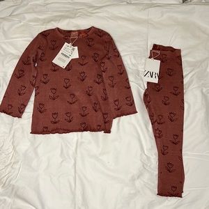 Zara Kids NWT Floral Matching Set size 3-4